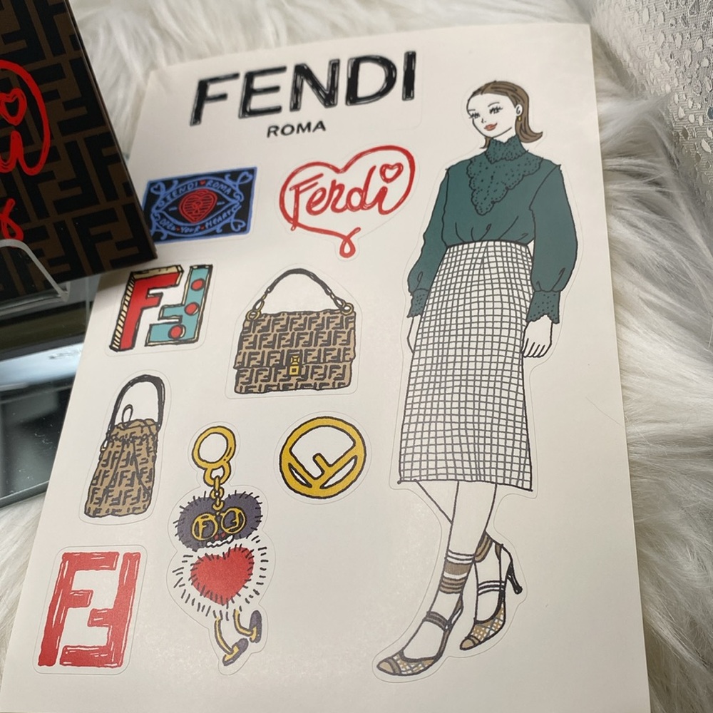 FENDI ROMA NOTEBOOK with FENDI Stickers, 7.5” x 5.25” x .25” LINED PAGES NEW! - Picture 4 of 11